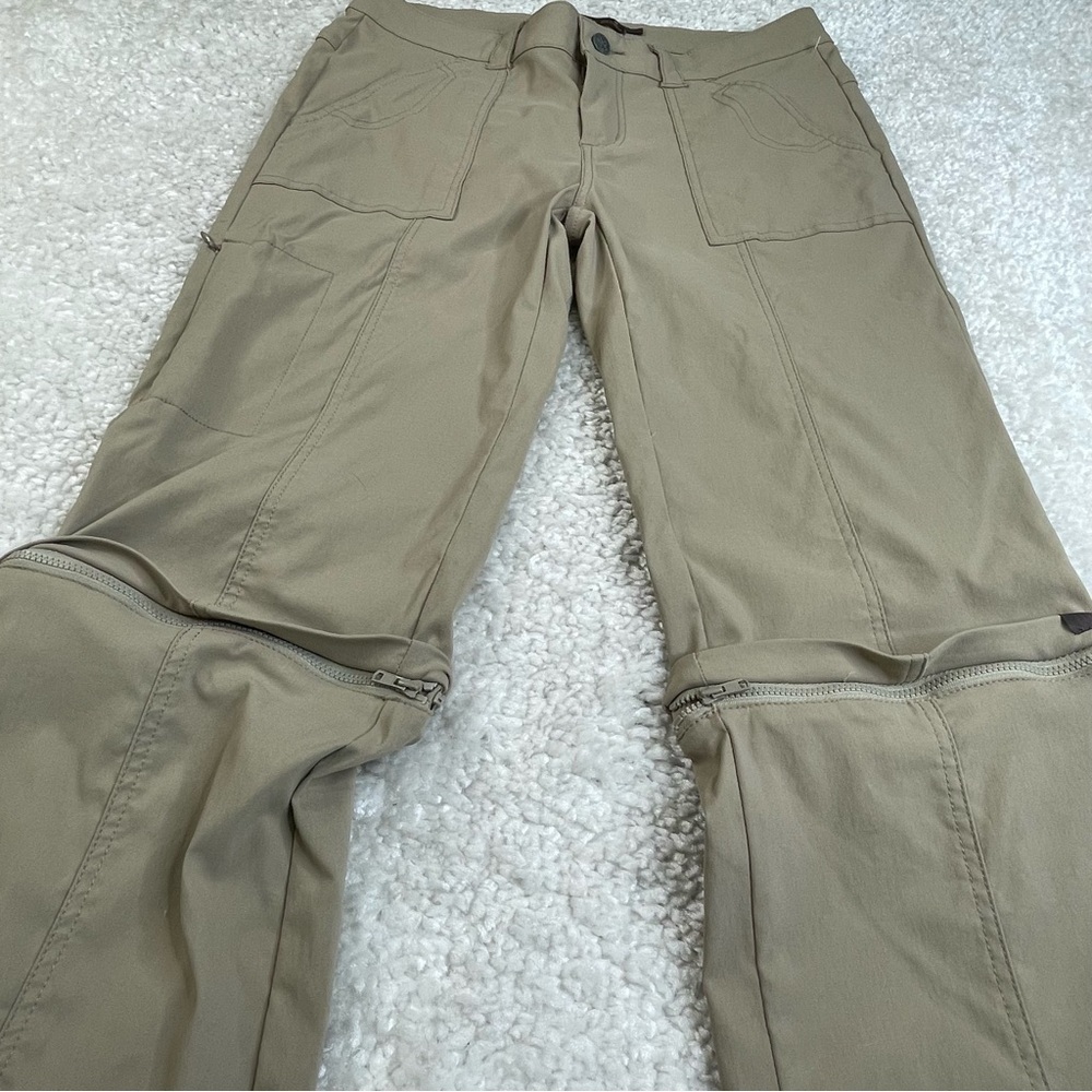 Prana Monarch Convertible Nylon Pants Khaki Hiking Camping Outdoors Stretch Sz 8 - Picture 7 of 15